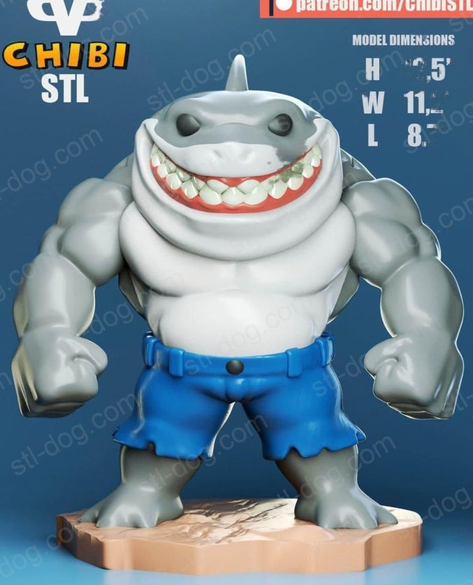 鲨鱼王 King Shark Chibi 3D打印图纸